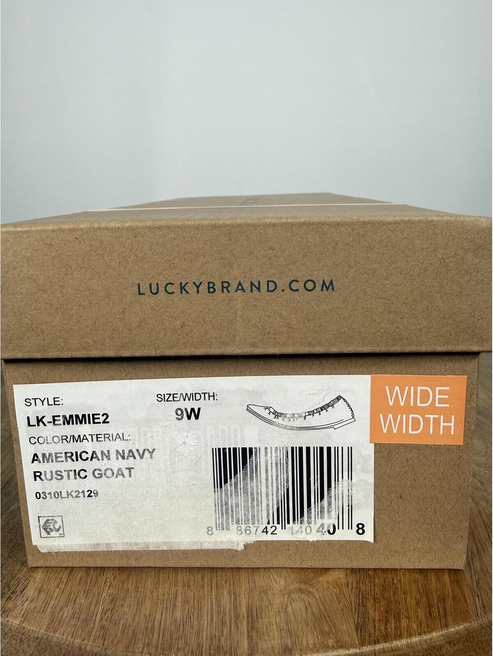 Lucky Brand Emmie Leather Ballet Flats US Size 9W Wide American Navy NWB - Picture 8 of 8